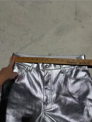 Abercrombie & fitch ‘90s relaxed high rise Silver Faux Leather Pants 30/10s thumbnail 3