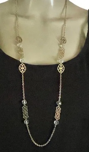 Vintage filigree necklace thumbnail 1