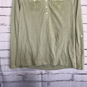 Lauren Ralph Lauren Green Button Blouse Longsleeve S Y2K Preppy Minimal Slim Fit thumbnail 4