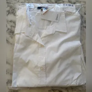 NWT Quince Women 100% Organic Cotton Poplin Long Sleeve Shirt Classic White XL thumbnail 2