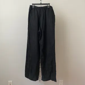 Hansen & Gretel Linen Coastal Lagenlook Sustainable Wide Leg Pants S Black thumbnail 6