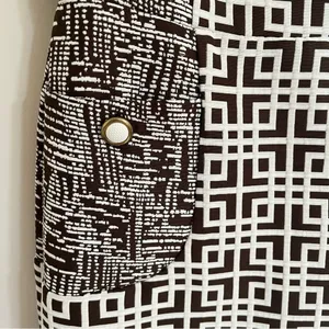 NWT Women's Julian Taylor Brown‎ White Geometric Pattern Shift Dress Size 6 thumbnail 2