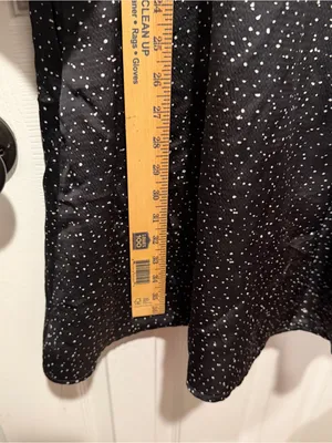 GAP Women’s XL Black White Speckled Long Sleeve Midi Dress Puff Sleeve Pockets thumbnail 7