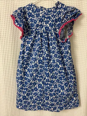 Pinch Blue Floral Mini Dress Ruffle Flutter Sleeves Coquette Babydoll Cotton thumbnail 6