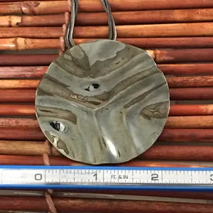 Chico’s Gunmetal Long Necklace with Disc Pendant thumbnail 4