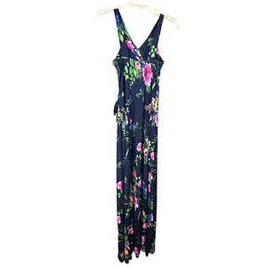 Floral Navy Wrap Maxi Dress Size Small thumbnail 8