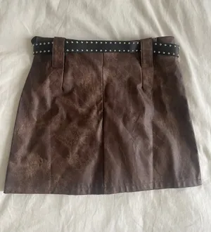 SheIn Faux Leather Mini Skirt With Belt thumbnail 3
