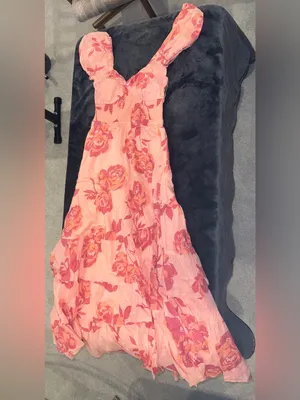 Free People Short Sleeve Sundrenched Maxi Dress In Pinky Combo Size XS thumbnail 3