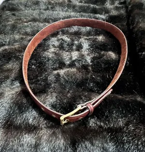 Brighton brown leather and brass belt 42" L thumbnail 1