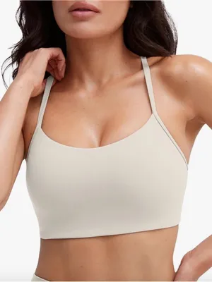 PAVOI ACTIVE Yoga Racerback Bra - Buttery Soft FlexFlow - Size M - Beige thumbnail 1