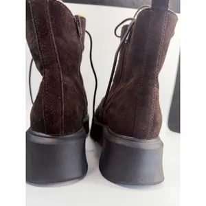 Steve Madden Jazmin faux fur-lined‎ suede lace-up side zip combat boots thumbnail 4