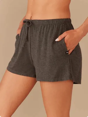 Meundies Essential Shorts Heather Charcoal Size Medium Women’s Pockets thumbnail 1