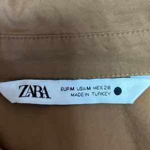 Zara Brown Collared Casual Long Sleeve Cropped Button Down Shirt Top Size M thumbnail 3