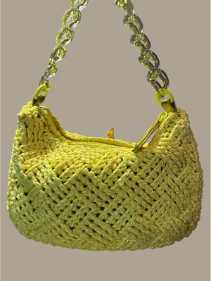 Kurt Geiger Yellow Crochet Shoulder Bag Crossbody thumbnail 2