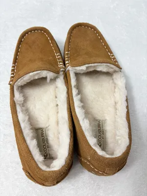 Koolaburra Chestnut Lezly Suede Moccasin Flats with Cream‎ Fur Lining Size 8 thumbnail 4