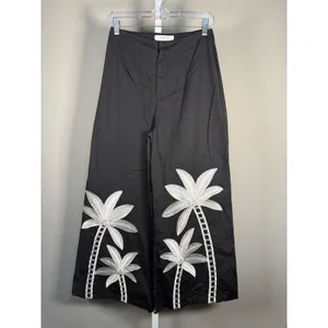 Commense Black Wide Leg Pants Size Small Stretch Resort Vacation thumbnail 2