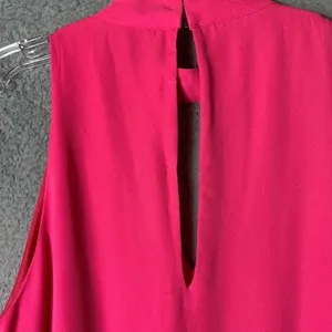 Impeccable Pig Shift Dress Large NWT Hot Pink Barbiecore Lined V-Neck Flowy‎ thumbnail 3
