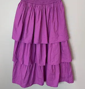Cleobella NEW Kaiya Tiered Cotton Smocked Ruffle Sleeve Midi Dress Azalea thumbnail 3
