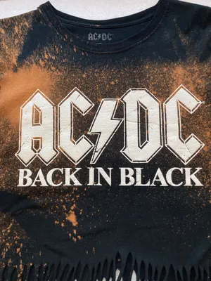 AC/DC Back in Black Bleached Fringe Band Tee Rock Grunge XL thumbnail 10
