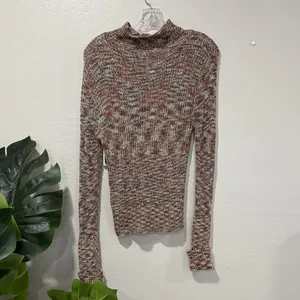 Free People open Knit mock neck Spacedye Sweater thumbnail 2