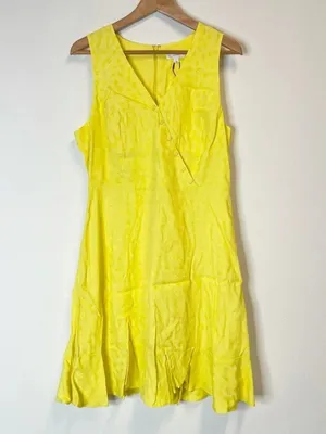 NWT A Loves A Womens Size XS Yellow Button Faux-Wrap Sleeveless Mini Dress NEW thumbnail 2