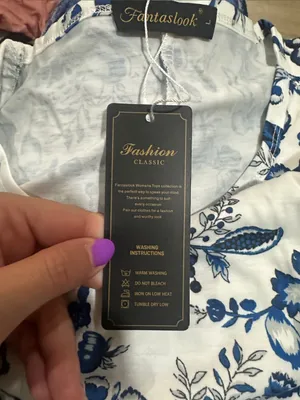Women’s ' White and Blue Floral Dress thumbnail 3