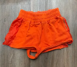 Free People Movement‎ Orange Athletic Shorts Flowy Sheer Overlay Size XS thumbnail 1