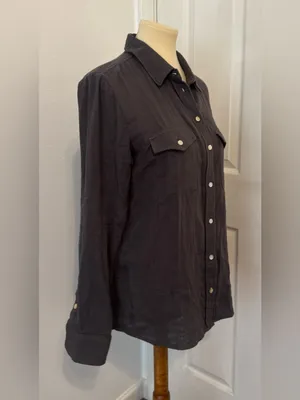 Faherty Indio Dream Cotton Gauze Button Down Shirt Chest Pockets ASO TV Medium thumbnail 3