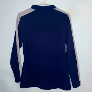 Women’s NFL Titans Navy and silver fleece 1/4 zip long sleeve pullover football thumbnail 3