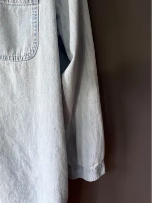 GAP Denim Light Blue Long Sleeve Shirt Dress Size M thumbnail 6