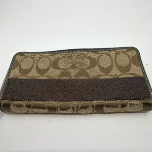 Coach Signature C Slim Brown Coated Canvas Leather Wallet thumbnail 3