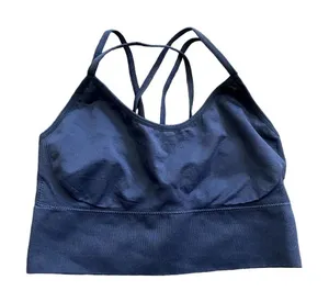 Strappy Sports Bra in Blue, Size XL​​​​​​​ thumbnail 1