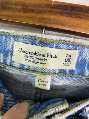 Abercrombie & Fitch 90s Straight Ultra High Rise Jeans Women's Size 24 Curve Lov thumbnail 4