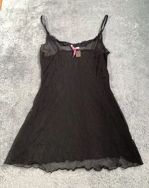 Candie’s Black mesh Chemise dress small y2K thumbnail 1