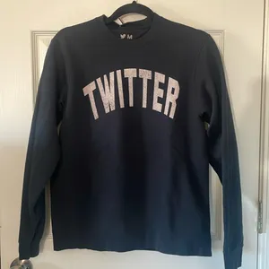 Vintage Twitter Hello Literally Everyone Rare Black Crewneck Sweatshirt Size LG thumbnail 1