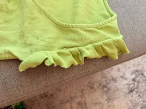 Zara Green Ruffled Crop Top thumbnail 4