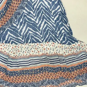 Verb Pallavi Singhee 4 Blue Print - Pink & Gold Embroidered Asymmetrical Skirt thumbnail 4
