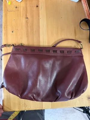 HOBO Birch Port Velvet Hide Crossbody Bag Pebbled Leather‎ Burgundy Maroon Red thumbnail 3