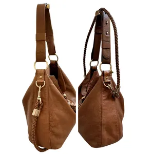 Gucci G Wave Large Hobo Bag Brown Pebbled Leather Rare Crocodile Trim 232931 thumbnail 7