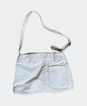 NWT Vintage Y2K Small White Denim Purse 🔥 thumbnail 2