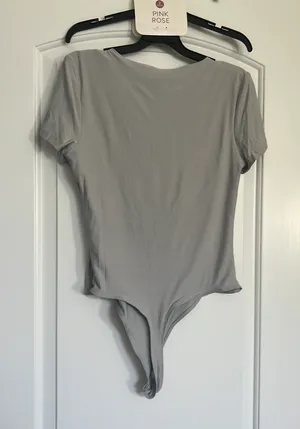 Pink Rose Grey Bodysuit thumbnail 2