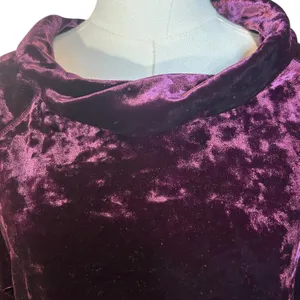 Cabernet Velvet Cowl Neck Top Tunic Burgundy SZ Large Boho Chic Cottage Holiday thumbnail 3