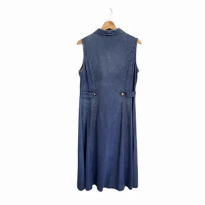 Vintage Coldwater Creek Womens Modest Country Denim Maxi Dress Size M Cotton thumbnail 2