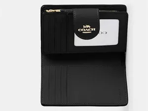 COACH Medium Corner Zip Wallet in Brown Signature thumbnail 3