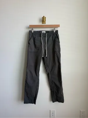 Pact Women's Organic Cotton Utility Pull On Pants Gray Drawstring Small thumbnail 2