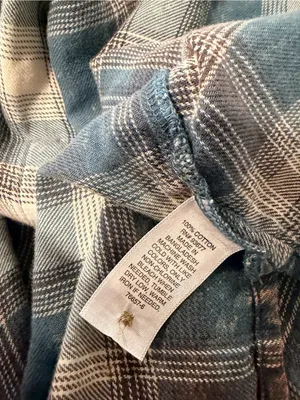 Arizona Jean Co Size L Plaid Acid Wash Flannel Shirt Oversized Grunge Shacket thumbnail 10