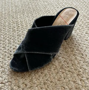 SOLE SOCIETY Luella Cloud Blue Crisscross Mules thumbnail 10