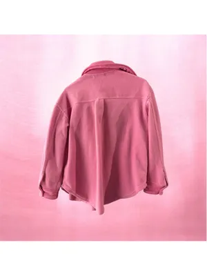 Women's English Factory Pink Fleece Teddy Jacket Size S thumbnail 3