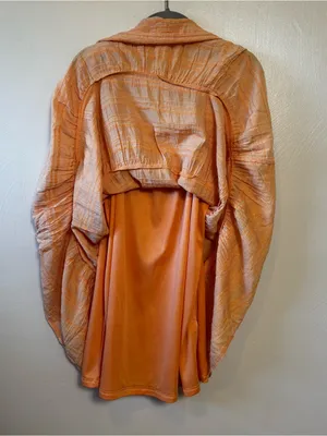 Altar'd State Women's Dress Tiered Mini Tie Straps Lined Gauze Peach Size Small thumbnail 5