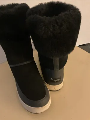 Koolaburra by Uggs women Black Suede leather fur Tynlee waterproof boots US 9 thumbnail 2